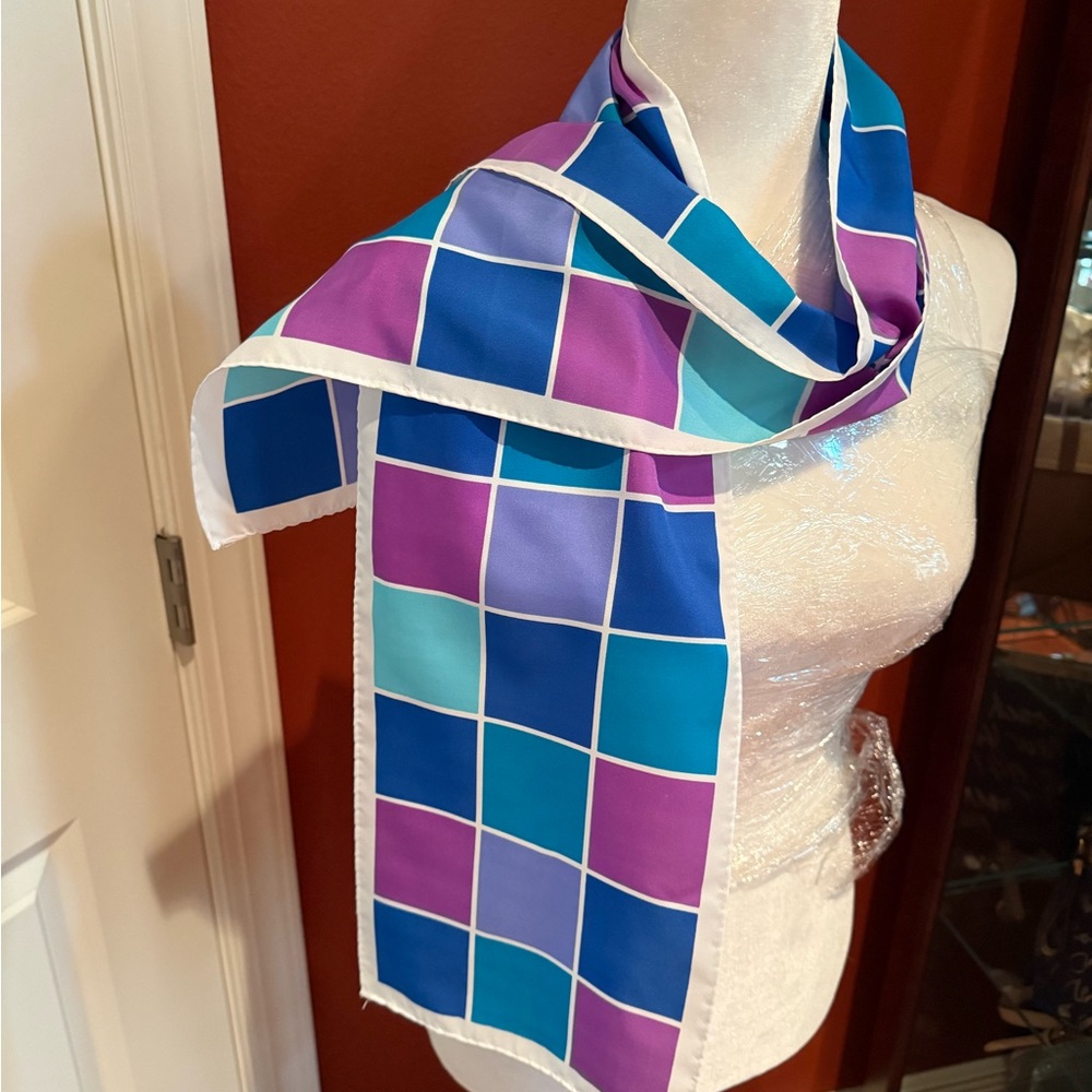Colorful Silk Geometric Scarf